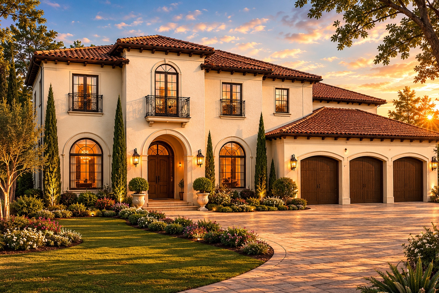 Casa Castellana — modern Spanish custom estate exterior in Montecito